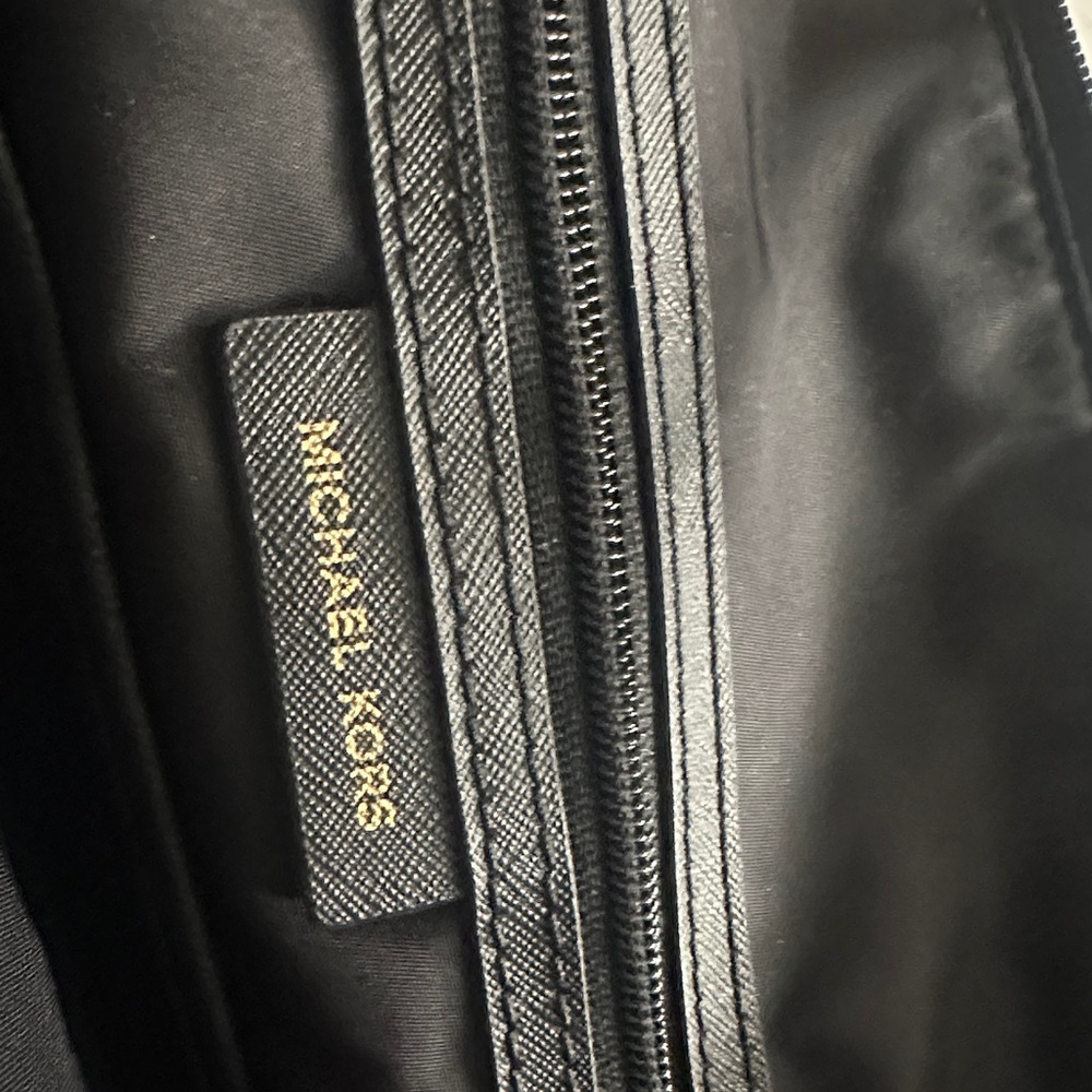Michael Kors Black Leopard-Print Tote with Gold Hardware - Picture 2 of 3